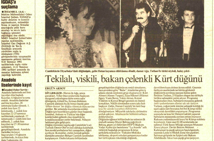 Tekilalı, viskili, bakan çelenkli Kürt düğünü