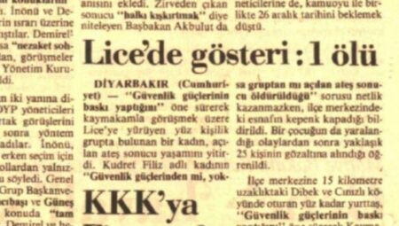 12 Aralık 1990: Lice’de Kudret Filiz öldürüldü